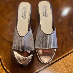 Perfect Party Shoe! Silver/gold shimmery slip on by Royal.